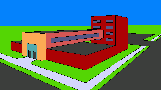 Note that this illusory drawing obeys strict classical two-point perspective.